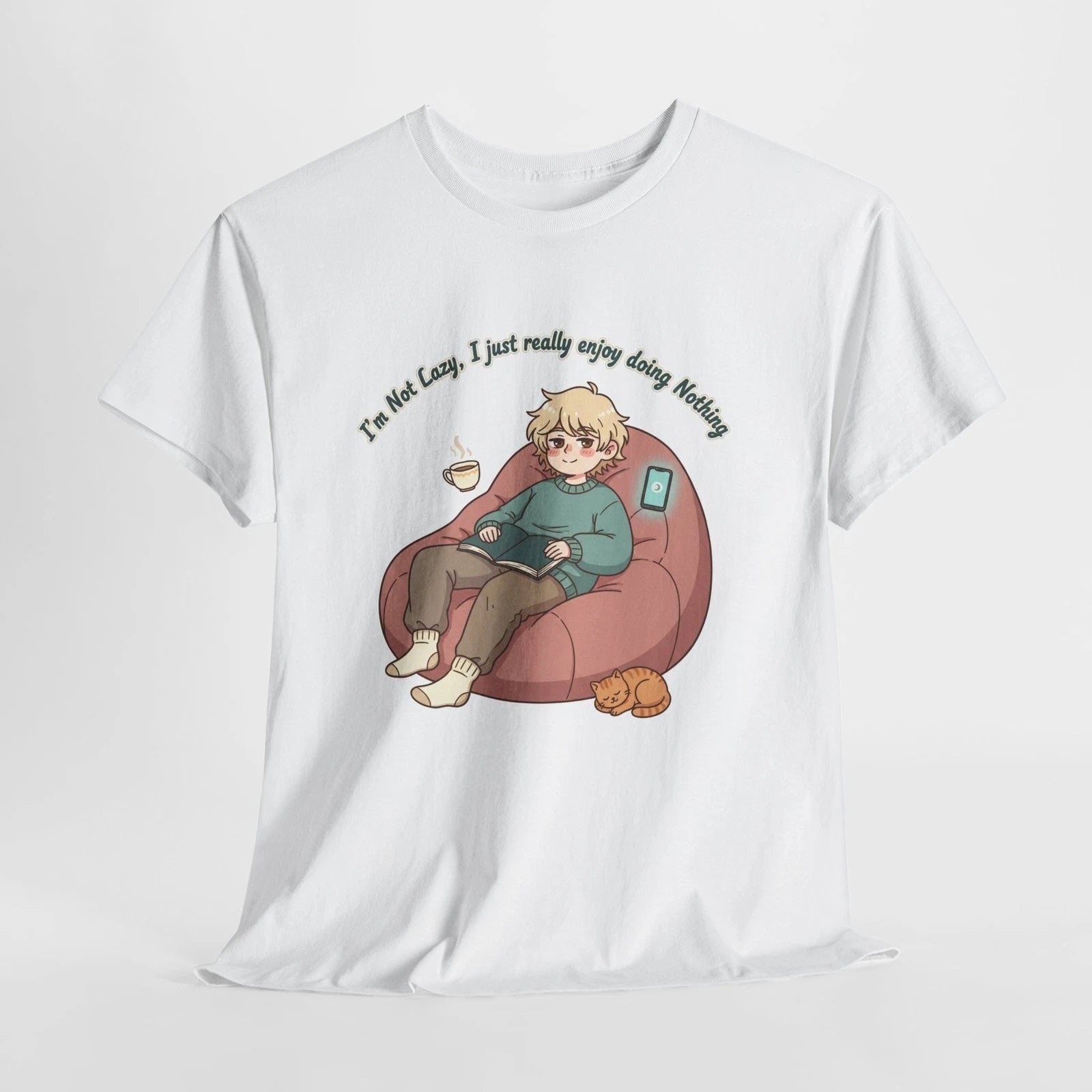 Funny Anime Boy T-Shirt “I’m Not Lazy I Just Really Enjoy Doing Nothing” Graphic