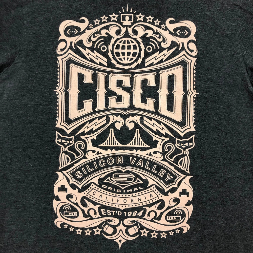 Cisco Silicon Valley T-Shirt Kustom Kult Artist Signature Series Gray Medium