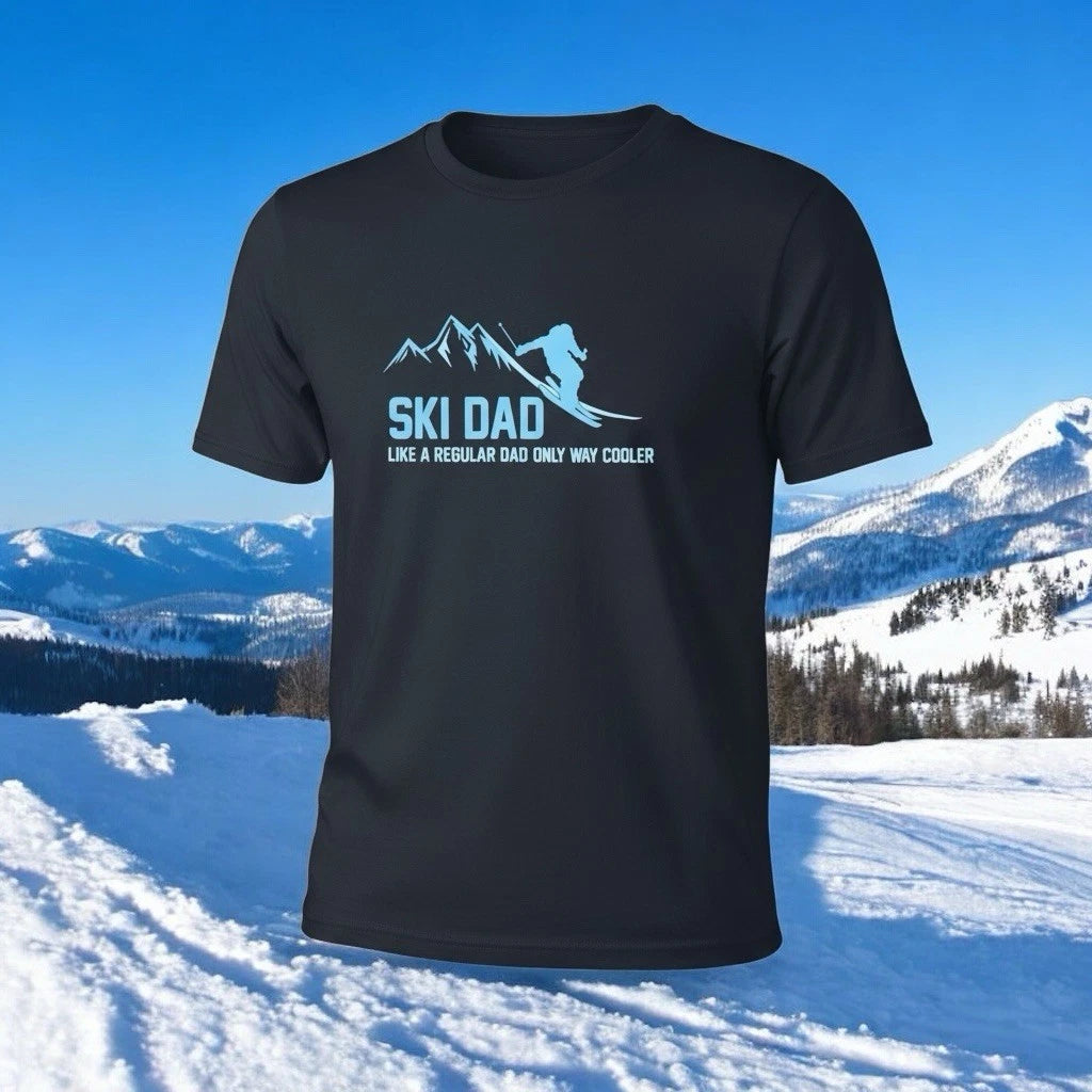 Ski Dad t shirt mens 2XL Black  Snow Ski Resort Winter resort vacation dad joke