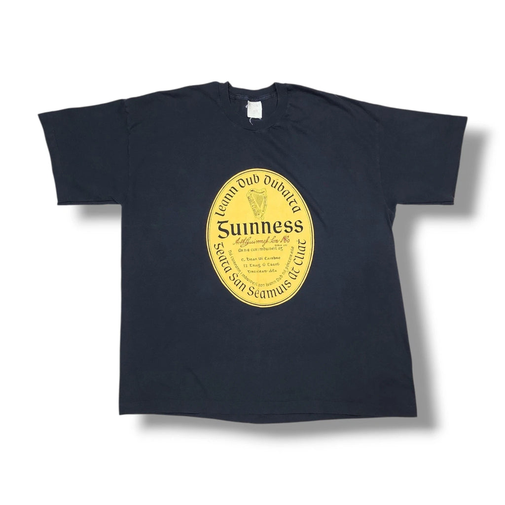Vintage Guinness Beer Dublin Ireland Made Black Screen Stars T-Shirt Men's 2XL