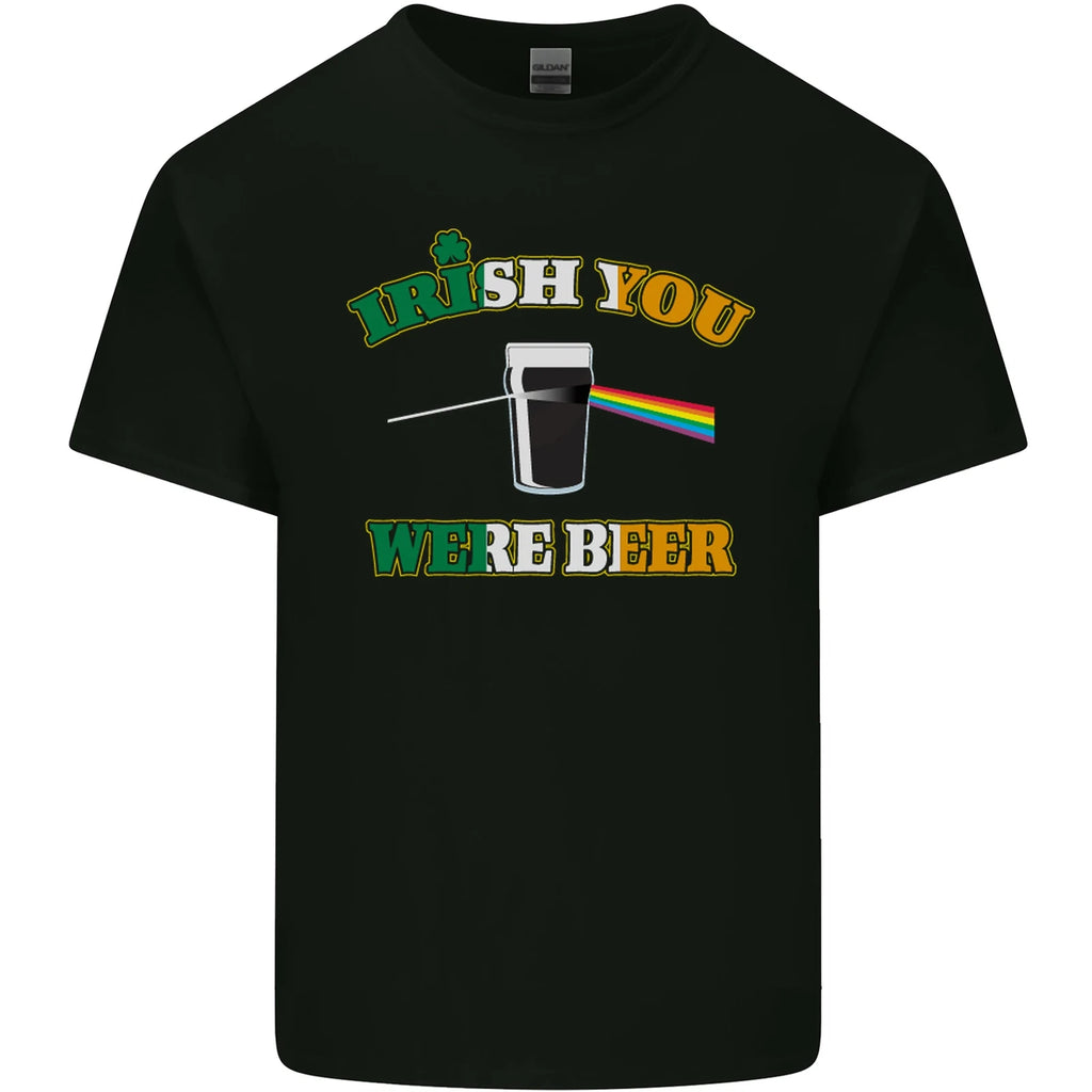 Irish You Were Beer St Patricks Day Beer Mens Cotton T-Shirt Tee Top