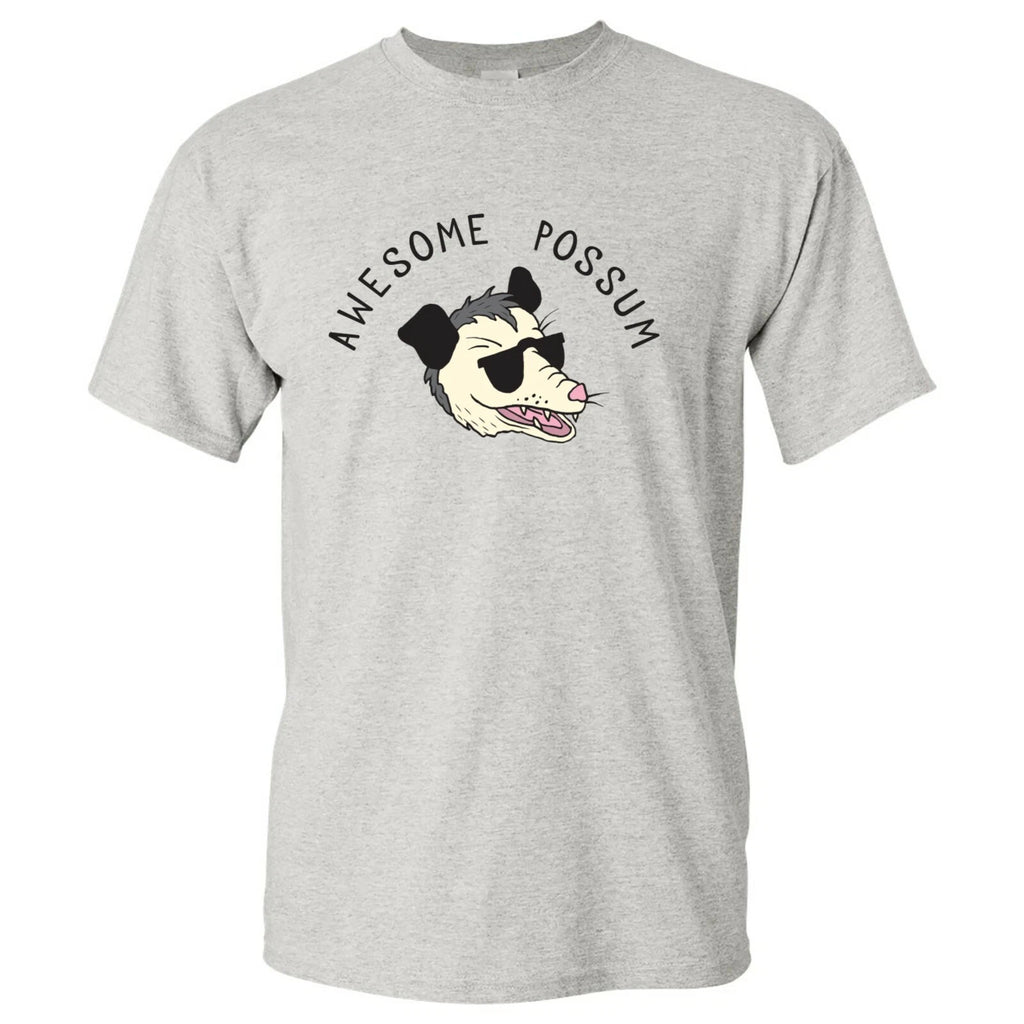 Awesome Possum - Funny Animal Dad Joke Cotton Short Sleeve T-Shirt