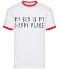 My Bed is My Happy Place - Mens Ringer - Funny Teen Teenager Sleep Love Lazy