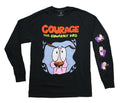 Courage the Cowardly Dog Mens Long Sleeve T-Shirt - Hands over Mouth