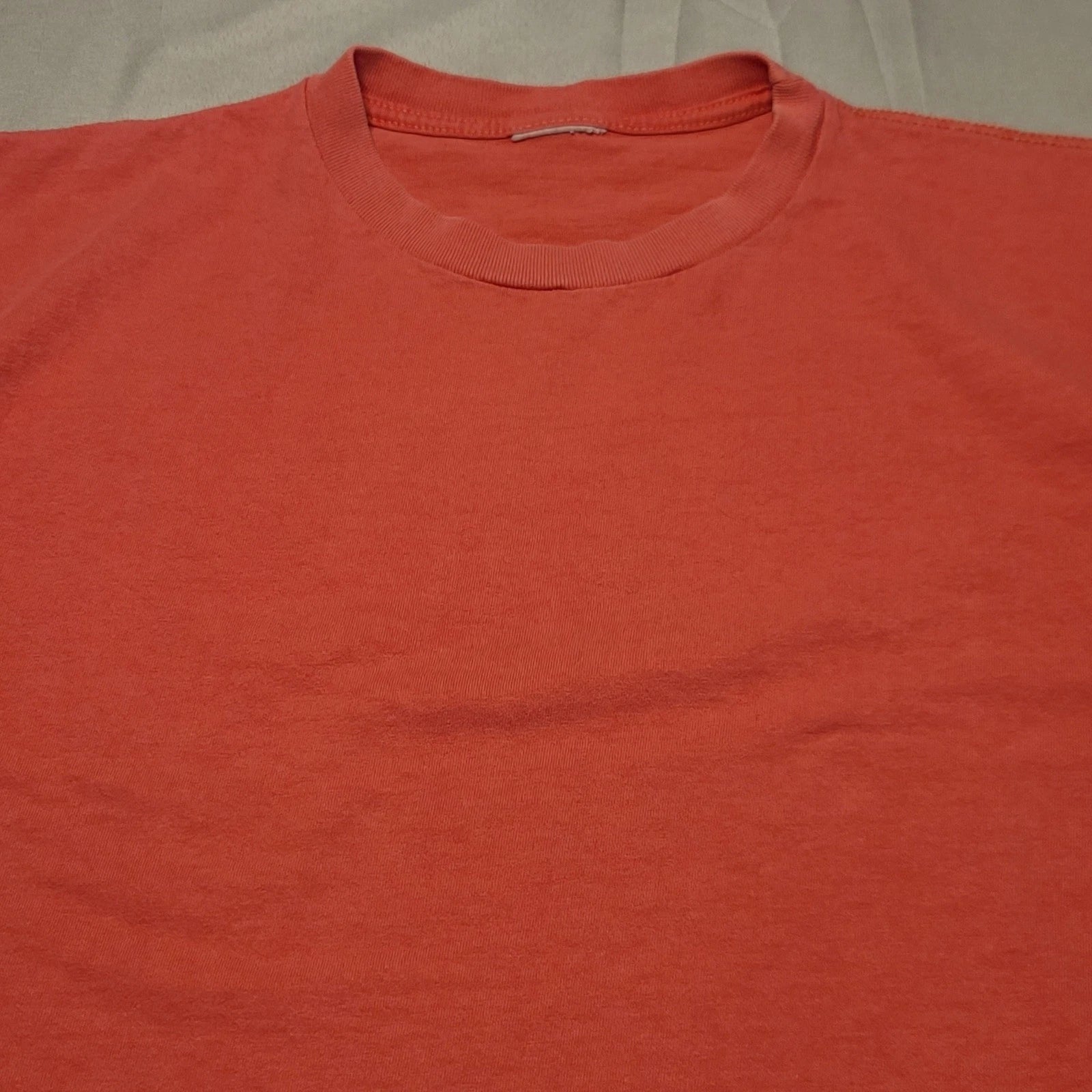Unbranded T-Shirt Mens XL Salmon Pink Short Sleeve Crewneck Basic Tee Casual