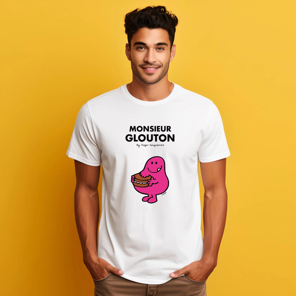 Men's Short Sleeve T-Shirt White, Monsieur Glouton