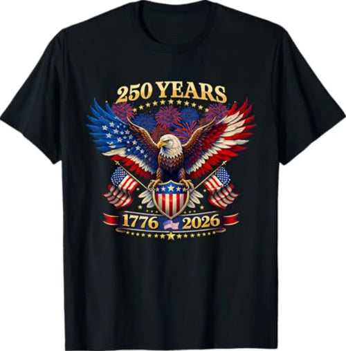 250th Anniversary USA Shirt 1776-2026 America Independence Day Tees T-Shirts