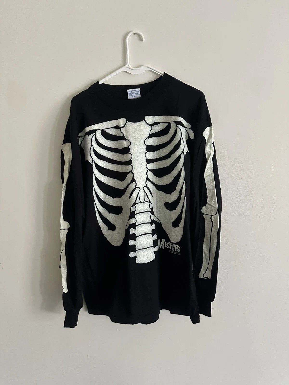 Vintage Misfits Long Sleeve Shirt Skeleton Glow In The Dark Size Large Rare