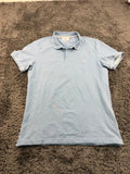 Y2K Calvin Klein Jeans Slim Fit Polo Shirt Sky Blue Logo Detail Mens Size L