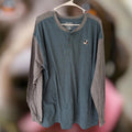 Big Dogs Men's XL Henley Long Sleeve Shirt Heather Dark Blue Gray y2k oversized