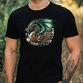 Mens Steampunk Dragon Motif Cotton T-Shirt Size XS to 5XL