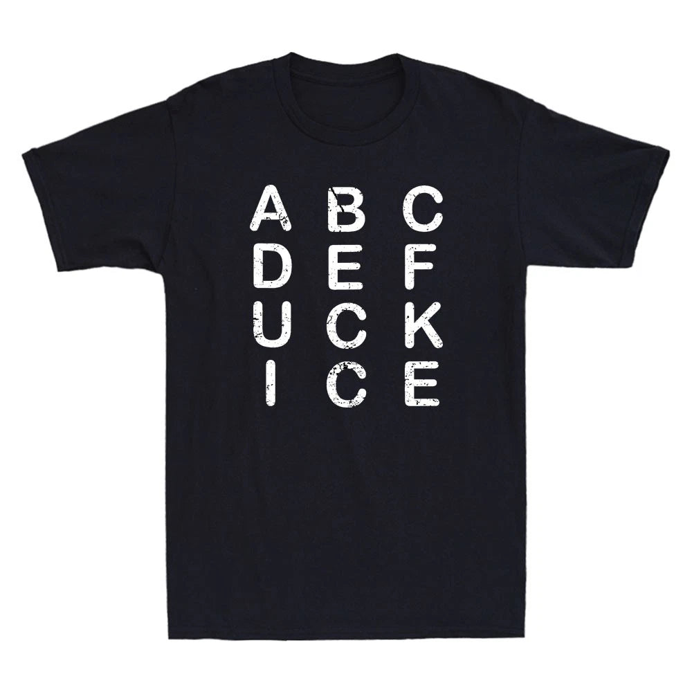 Abcdefuckice Funny Ice Sarcastic Saying Quote Vintage Men's Short Sleeve T-Shirt