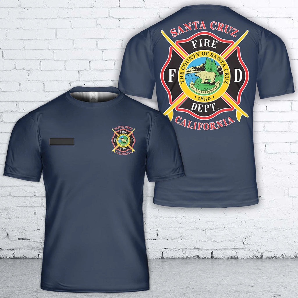 Custom Santa Cruz, California, Santa Cruz Fire Department T-Shirt Gift For Dad