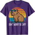 Dont Worry Be Capy Capybara Retro Men Boys Kids Youth Women T-Shirt