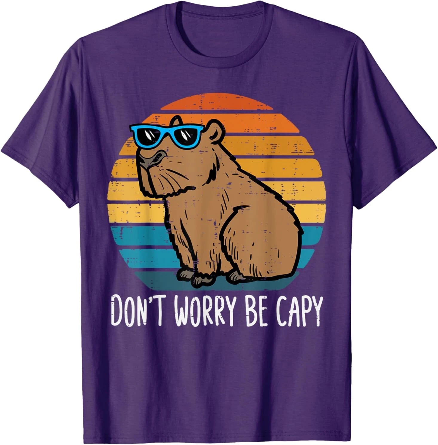 Dont Worry Be Capy Capybara Retro Men Boys Kids Youth Women T-Shirt
