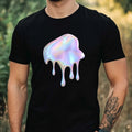 Mens Cute Holographic Drop Motif Cotton T-Shirt Size XS to 5XL