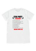 Funny STAG DO PARTY MISSION List Mens polyester T-shirt gift