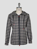 NEW KITON WHITE GRAY COTTON SHIRT UMBI EU 56 - US 46 - 2XL KME68