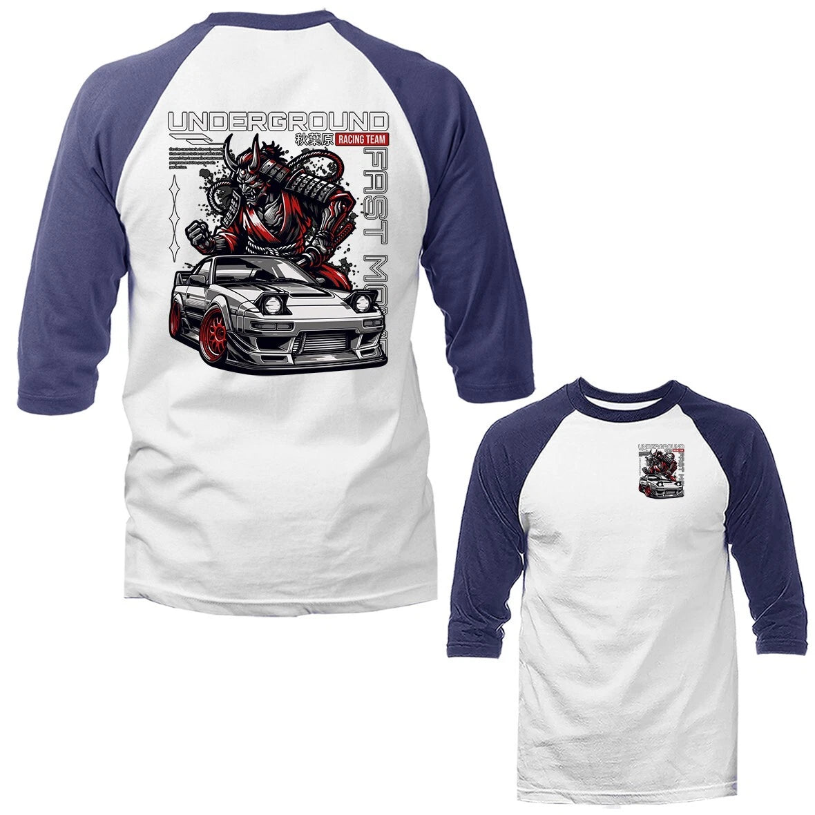 Underground Imported Tuned Custom JDM Sports Car 3/4 Sleeve Raglan