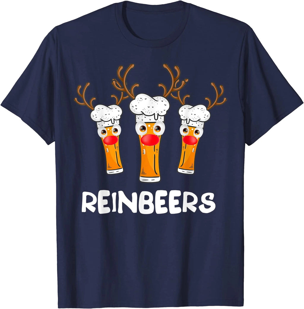 Funny Reindeer Beer Christmas Drinking Xmas T-Shirt