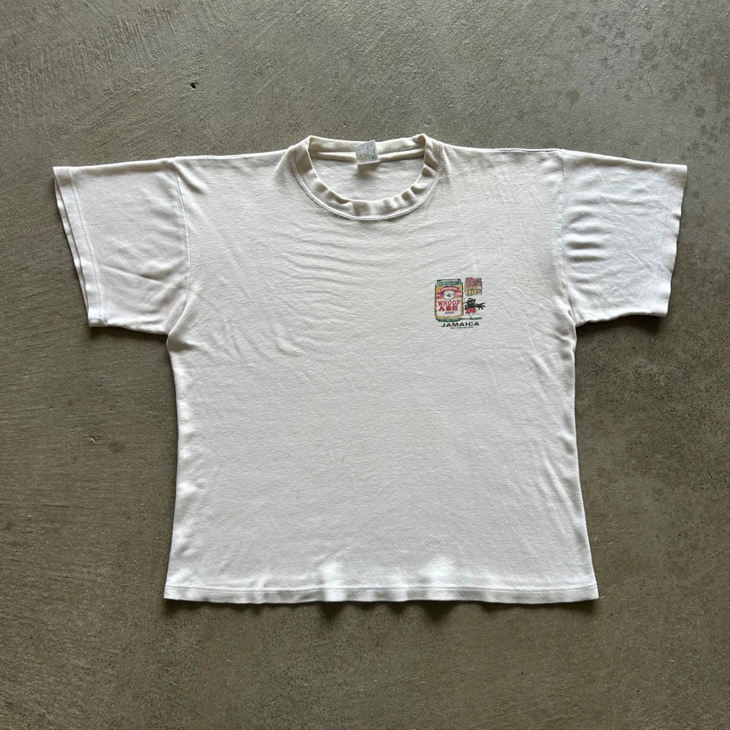 Vintage 90s Whoop Ass Beer Shirt Size Medium White Jamaica No Problem