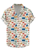 Mens Button Down Shirts Funny Boobs Printed Hawaiian Tops Novelty Ugly Gag Gifts
