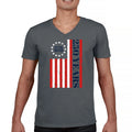 USA 250 Years Flag Men's V-Neck T-shirt American Patriotic July 4th Freedom