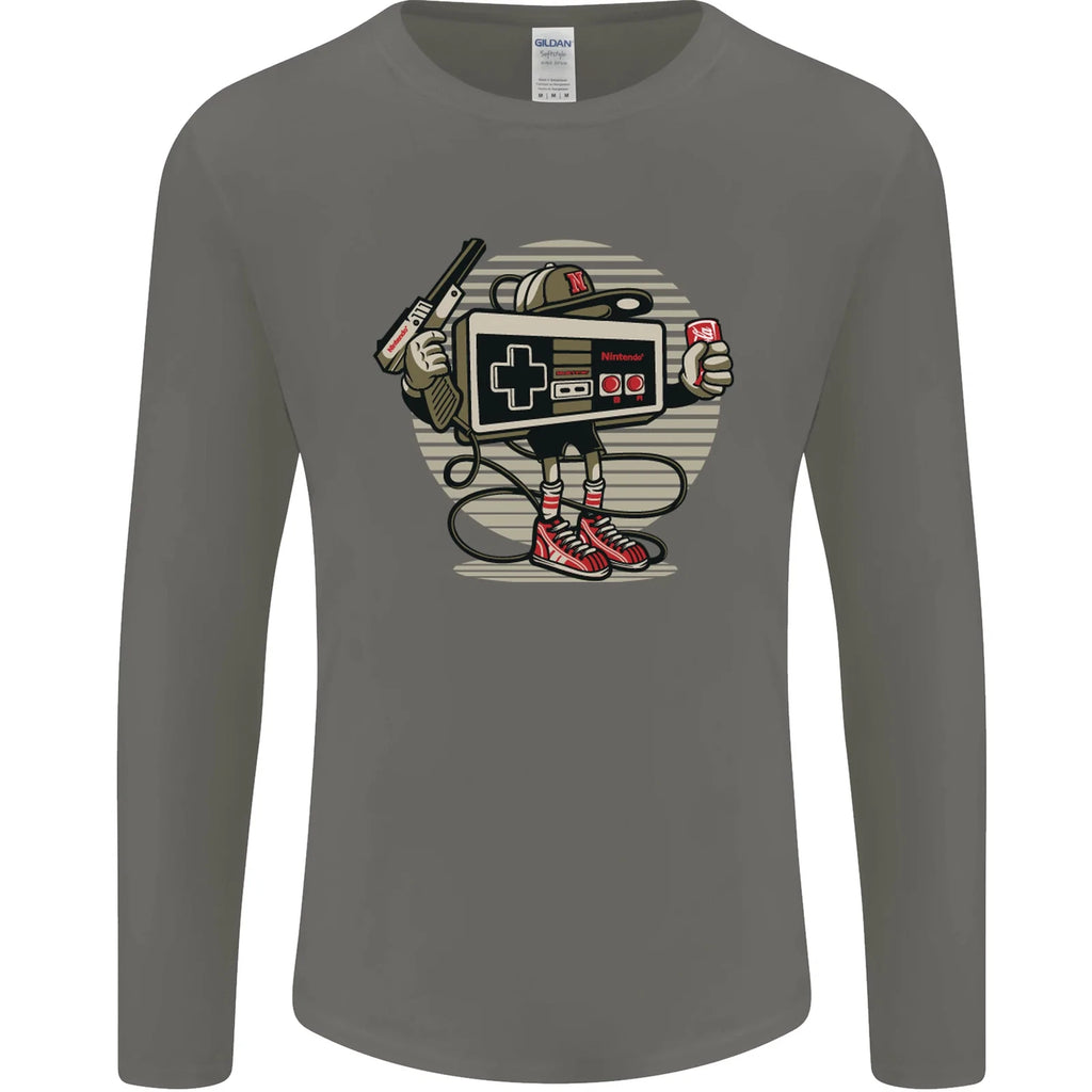 Lets Play Funny Gamer Gaming Mens Long Sleeve T-Shirt