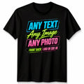 Personalised Unisex T Shirts UK Custom Print With Any Text And Photo Tee