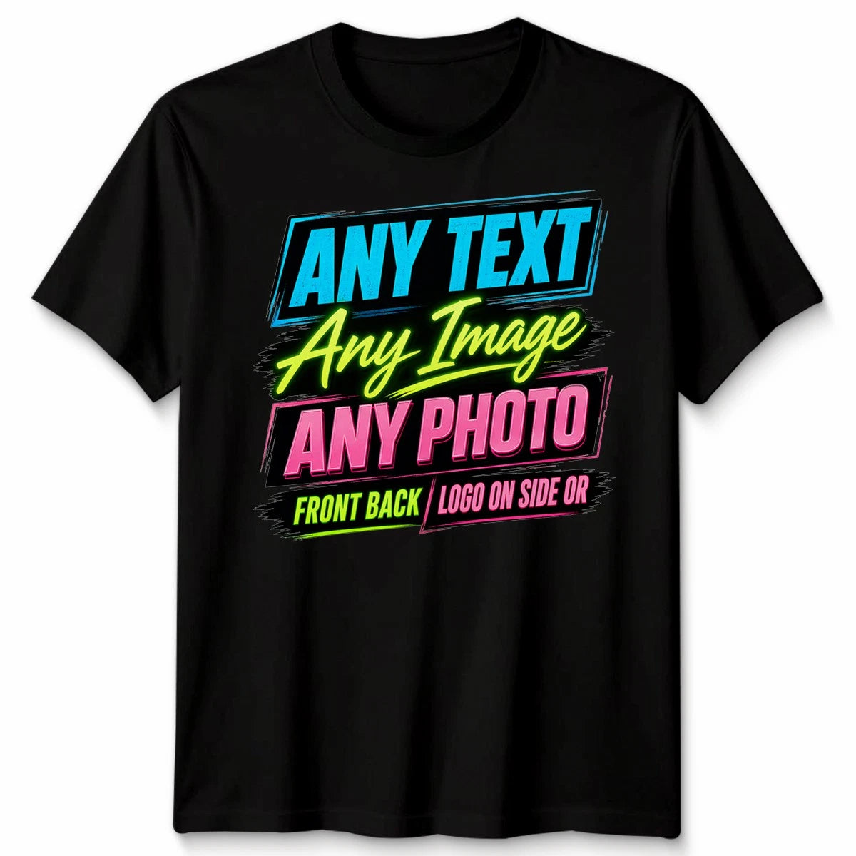 Personalised Unisex T Shirts UK Custom Print With Any Text And Photo Tee