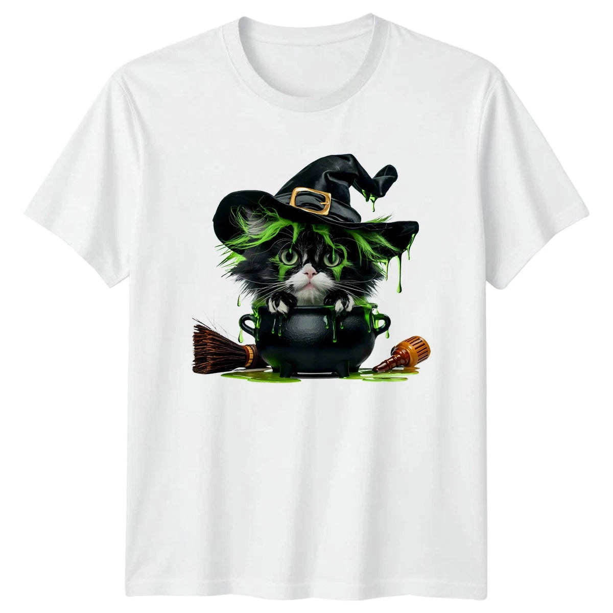 Cute Witch Cat Spooky Halloween T-Shirt Witchcraft Halloween Gift