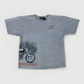 Harley Shirt Mens XL Wrap Around Motorcycle Graphic Pocket Tee Gray 2003 Y2K AOP