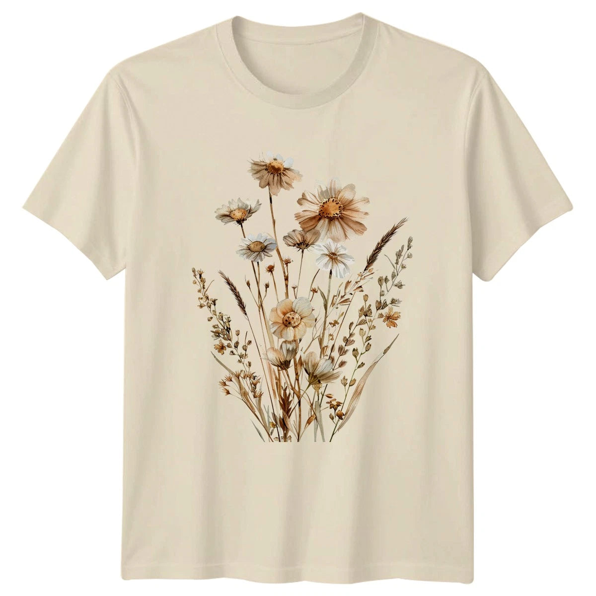 Beautiful Rustic Boho Wildflower T-Shirt Nature Floral Art Gift For Him And Her