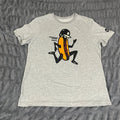 Nike Dri Fit Tee Shirt Mens Large Gray Running Hot Dog Graphic Short Sleeve