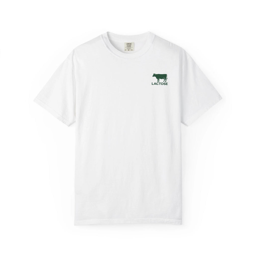 Lactose Cow Funny  Pun T-Shirt | Crocodile Parody Graphic Tee White