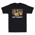 Men's T-Shirt Cotton Got Comedy Christ Jesus Christ? Tee Film Funny Buddy Black