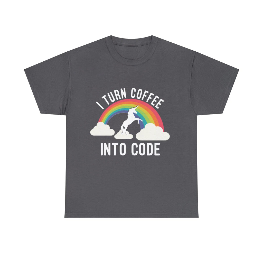 I Turn Coffee Into Code Graphic Tee Shirt, S-5XL