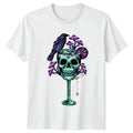 Mystic Raven Skull Mushroom Art T-Shirt Dark Fantasy Gothic Birthday Gift