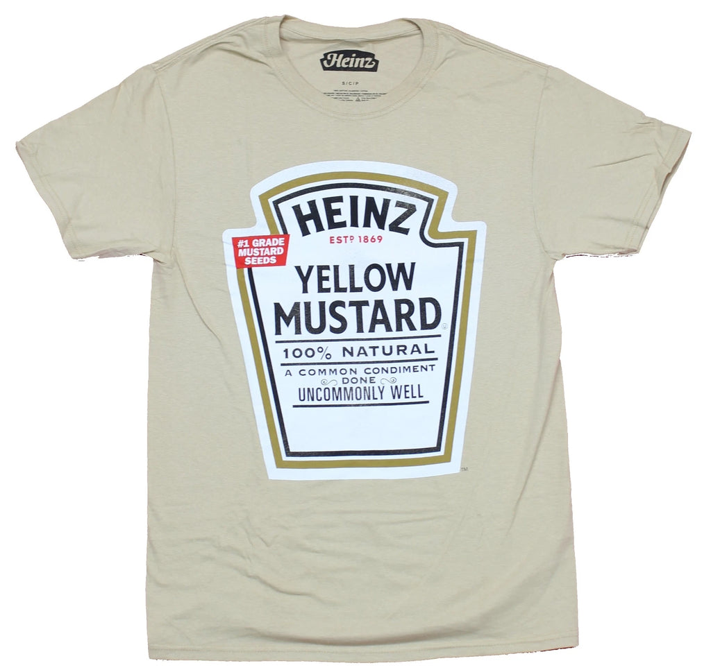 Heinz Yellow Mustard Adult New T-Shirt  -  Classic Bottle Label Pic