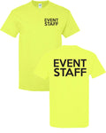 Event Staff Safety Green Shirt Front & Back w/ Black Print Men's Tee Shirt 1614