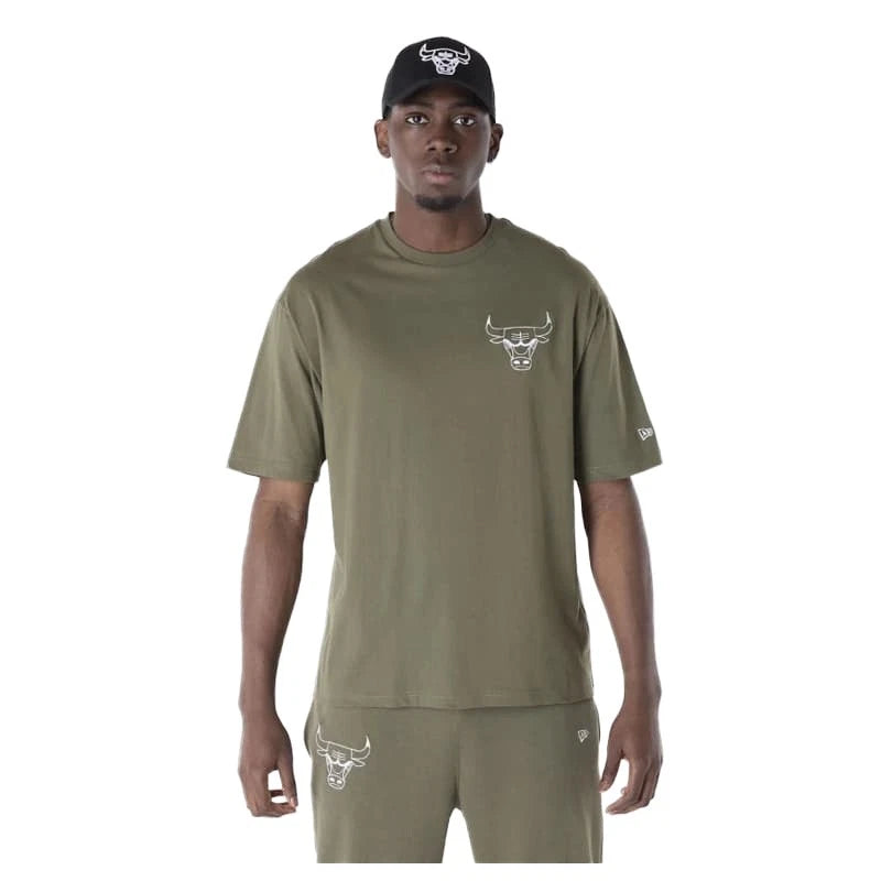 New Era NBA League Essential Oversized Tee T-Shirt Chicago Bulls Green