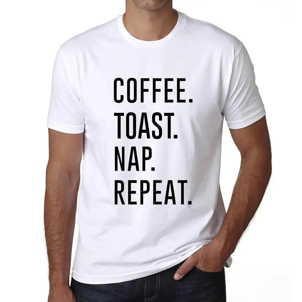 ULTRABASIC men's t-shirt coffee toast nap repetition coffee toast nap repeat
