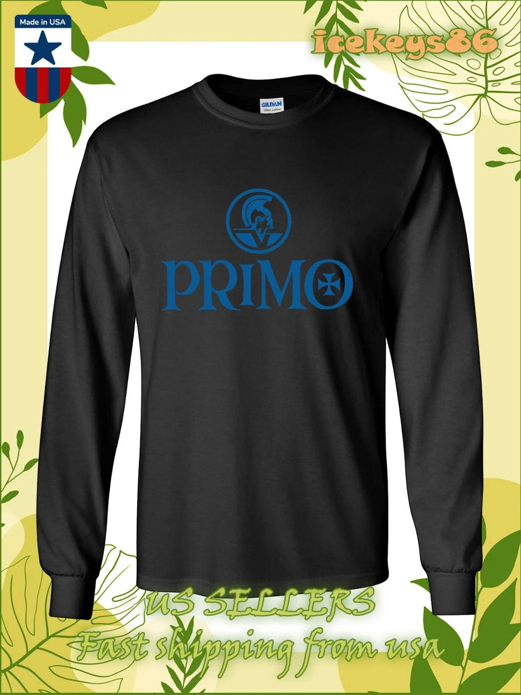 Primo Brewing Beer Hawaii's Logo Men's Long Sleeve T-Shirt American Size T-Shirt