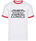 My Head I'm Comics - Mens Ringer - Graphic Novel Superhero Pop Art Fan