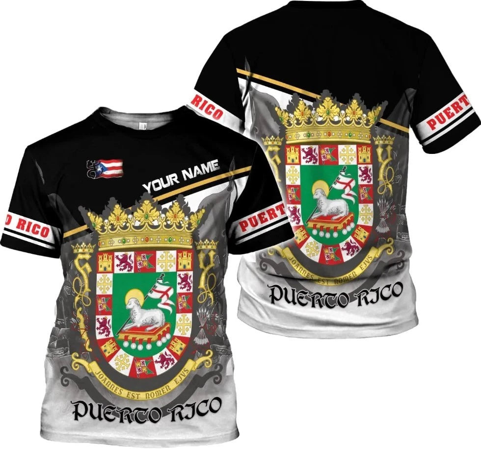 Personalized Name Puerto Rico Shirt, Customized Puerto Rico Shirts for Men and W