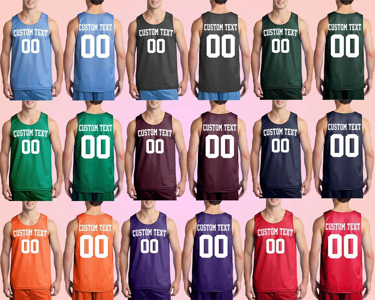 Customized Basketball  Jersey Team Shirt Tank Name Number Mesh Reversible Tank