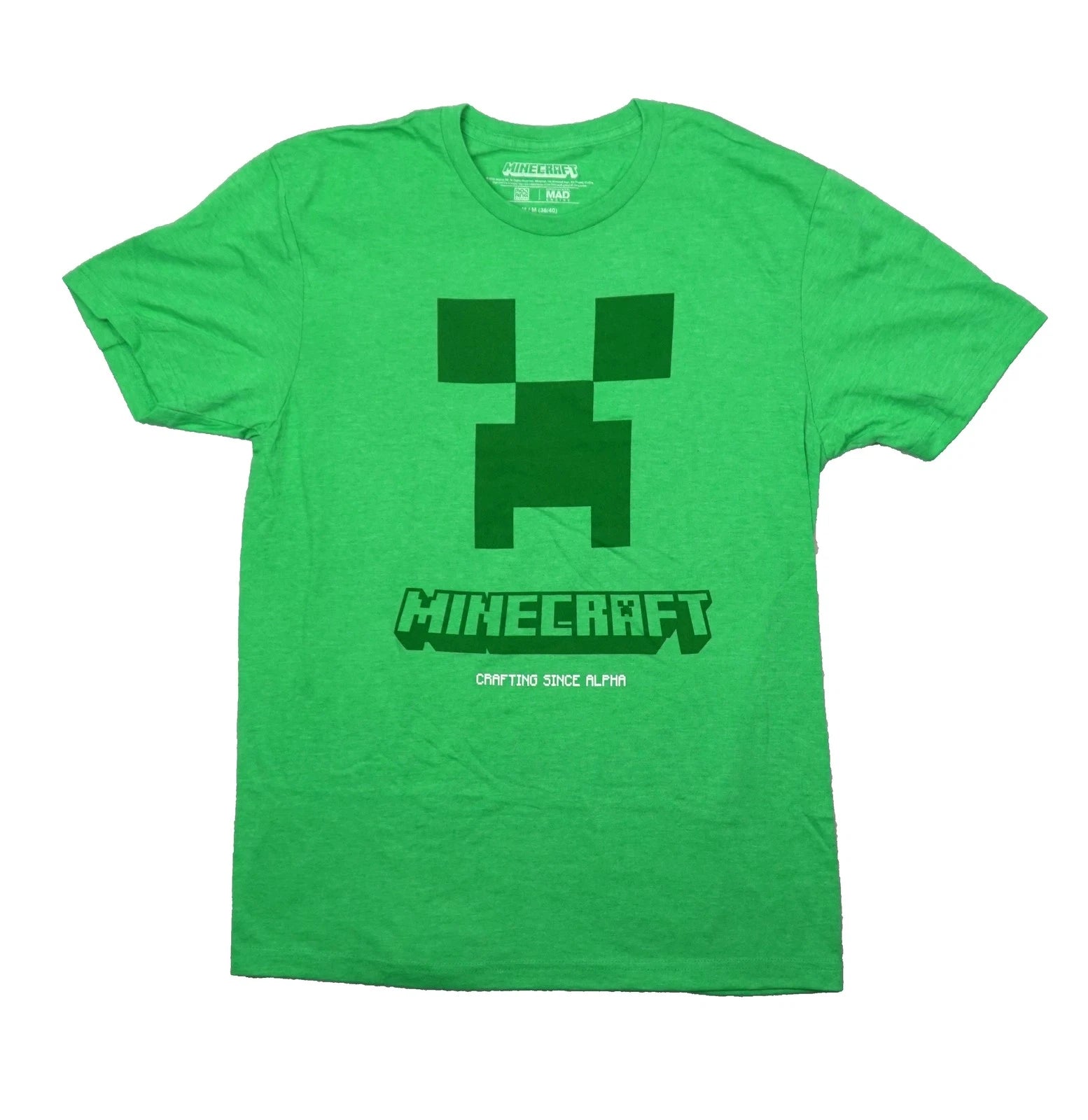 Minecraft New Adult T-Shirt - Crafting Since Alpha Creeper Face Image