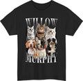 Personalised Pet Photo Bootleg T-Shirt Custom Dog Cat Name Christmas Gift Top
