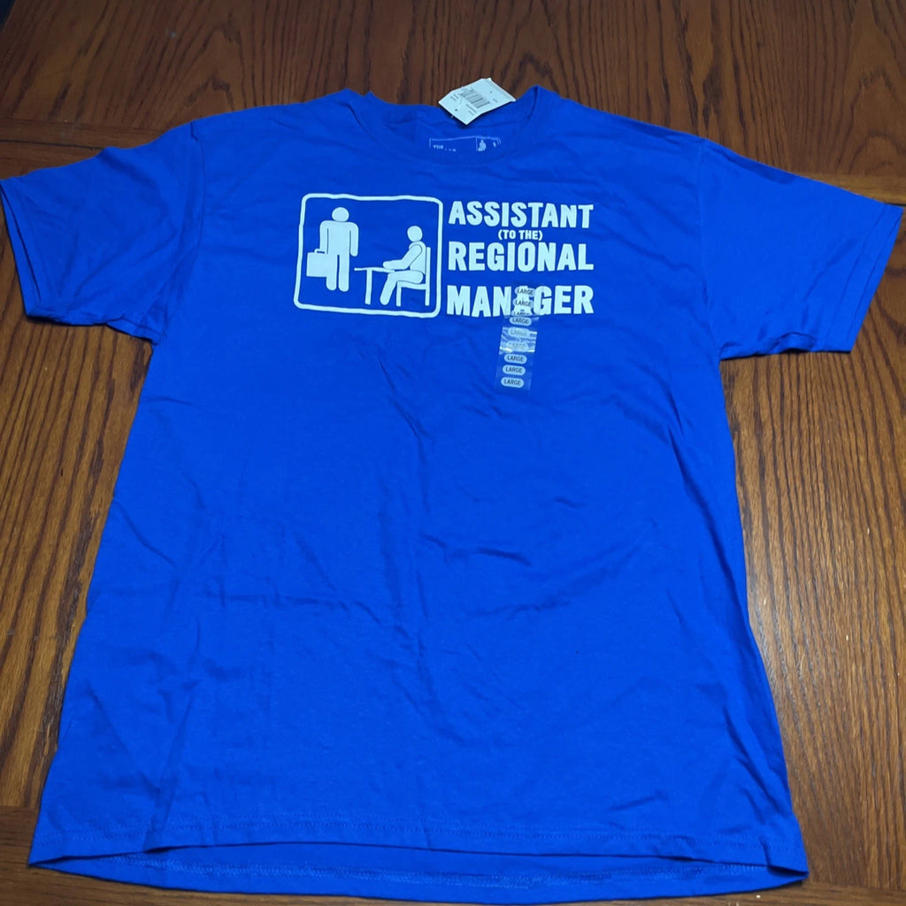 NWT The Office T-Shirt Assistant to the Regional Manager Royal Blue Size Large