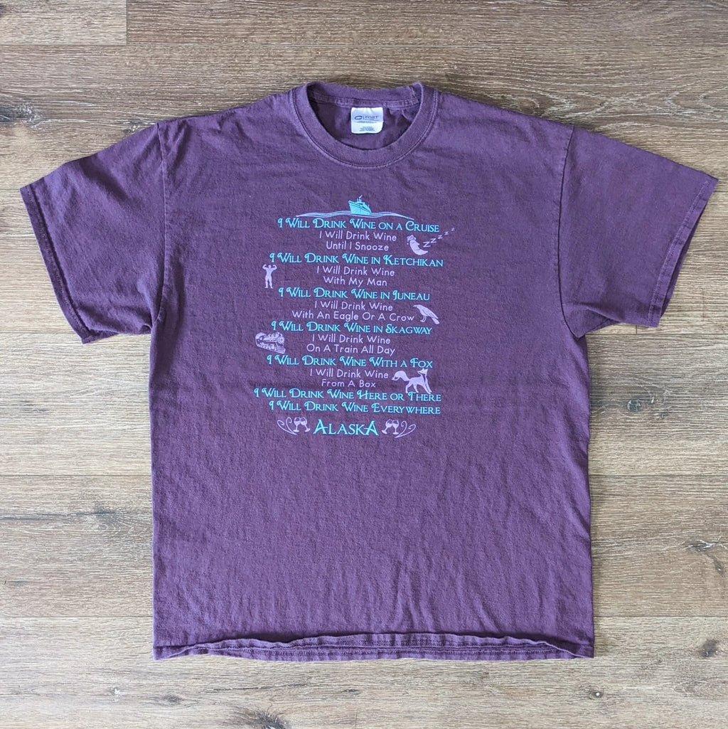 Vintage Wine Everywhere Alaska t-shirt - SIZE XL